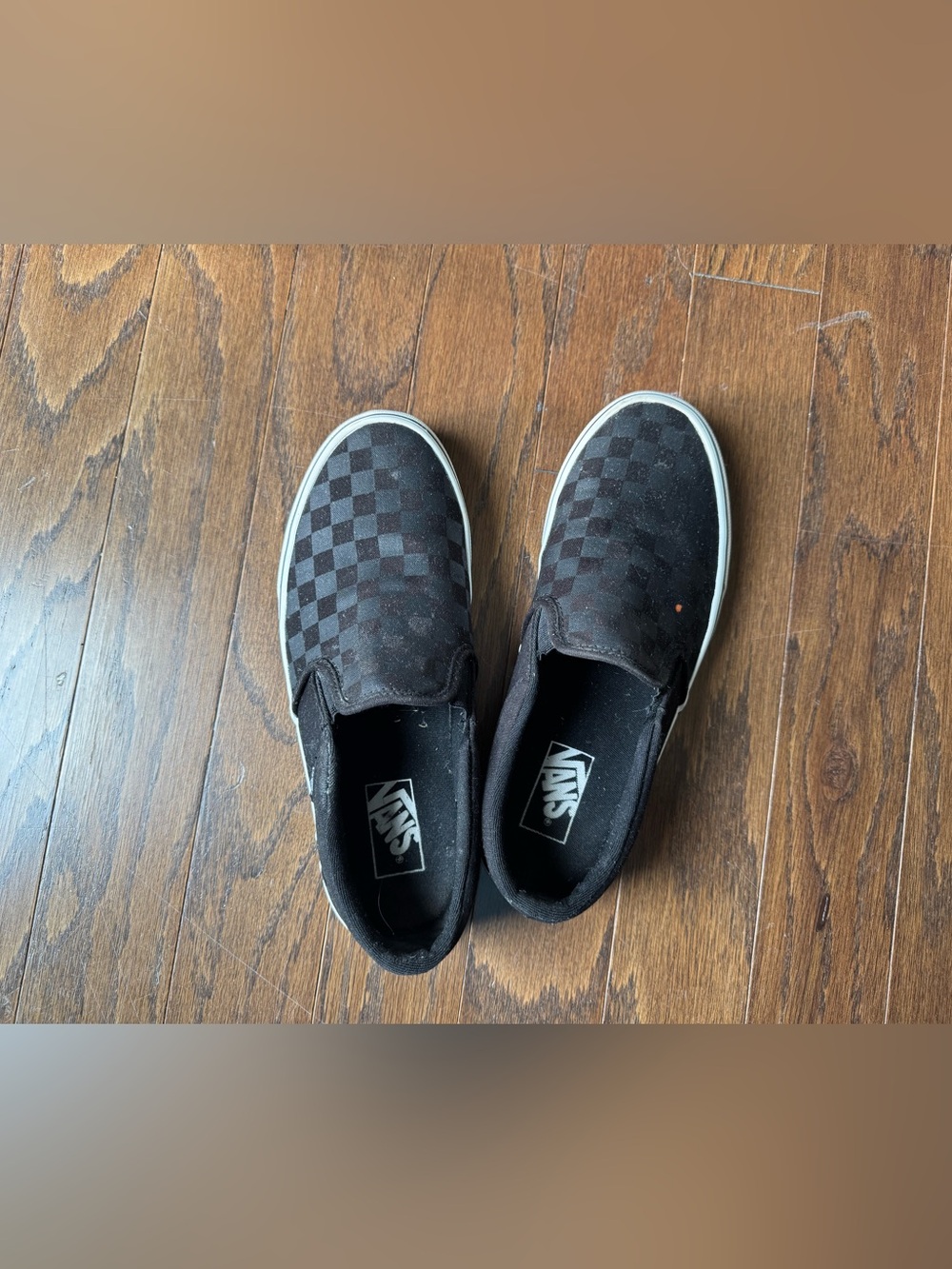 Vans Black and Gray Checkerboard Slip-On Sneakers size 7